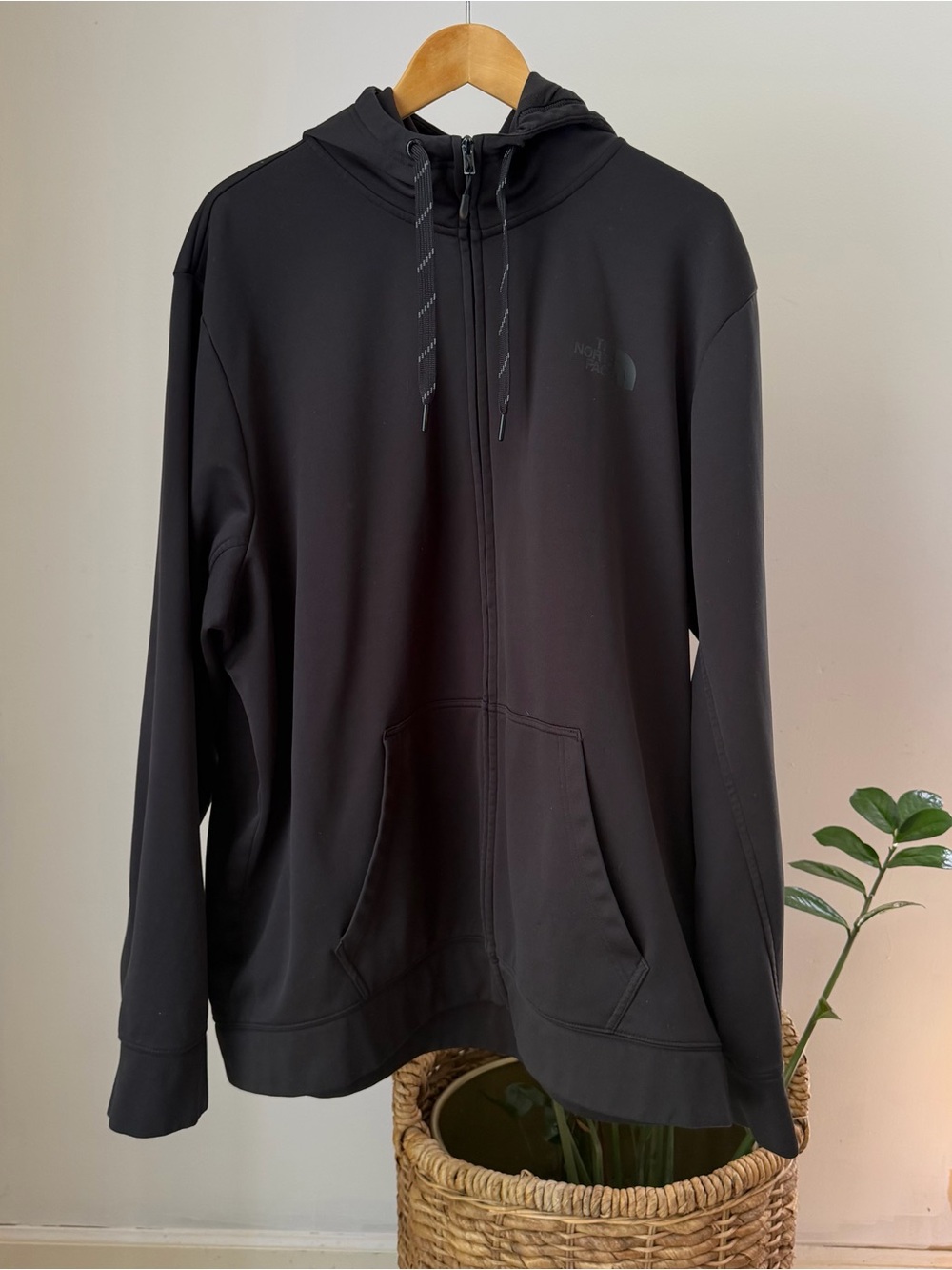 Men’s THE NORTH FACE Black Full Zip Hoodie Sweatshirt Thumb Holes Size XXXL 3XL
